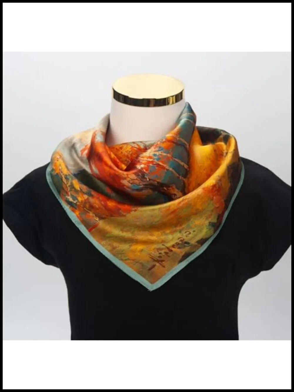 100% Mulberry Silk Square Scarf 21x21 Lightweight Neckerchief Headscarf